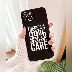 NWT iPhone 13ProMax Snarky Humor Black Rubber Case w/White Writing